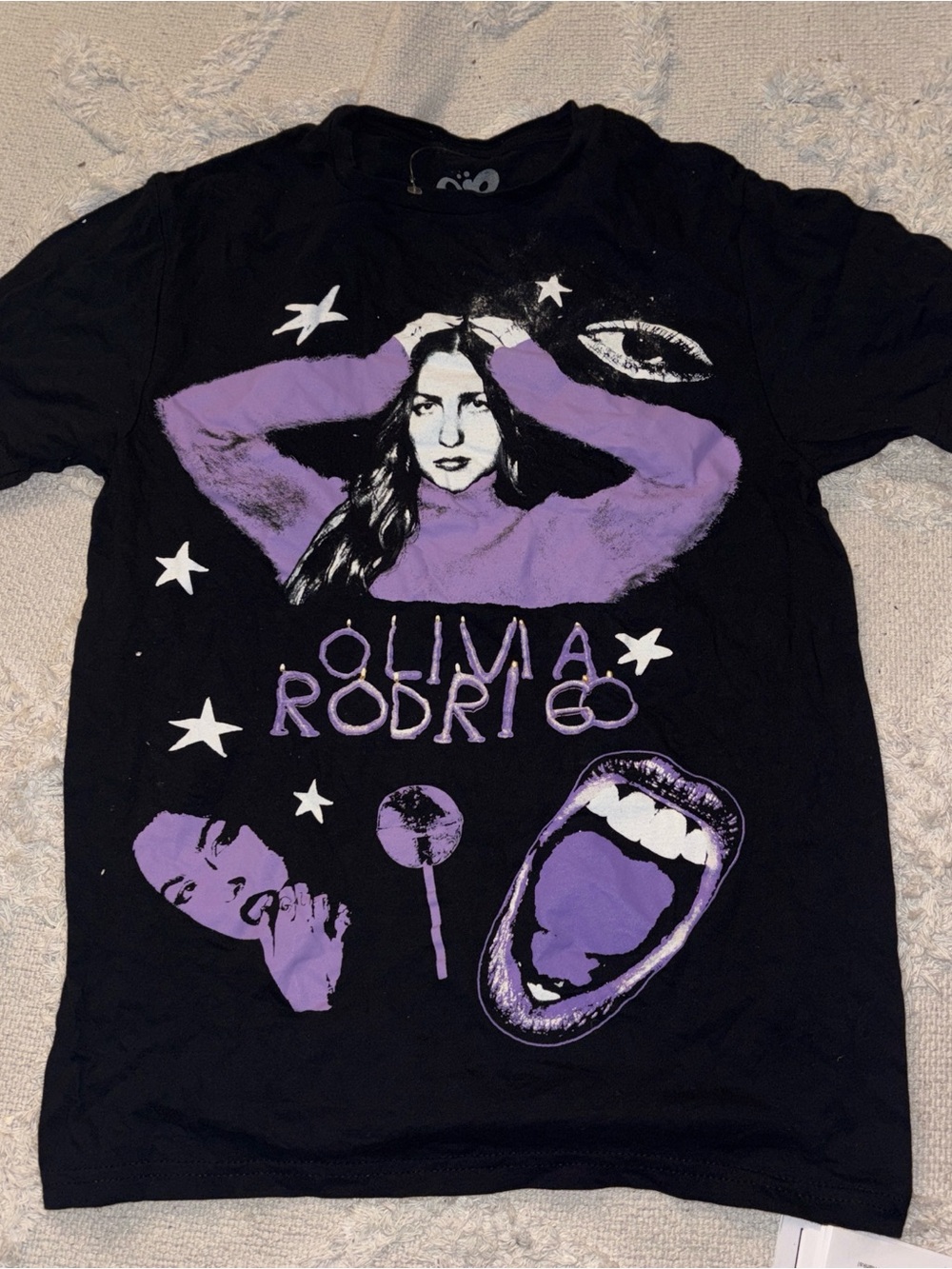 Olivia Rodrigo Black & Purple Graphic Short Sleeve Tee